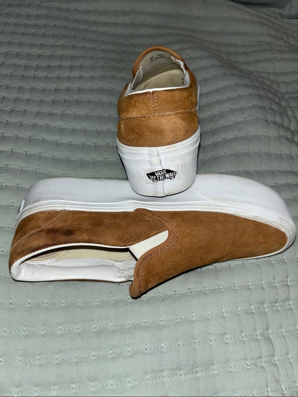 Vans Classic Slip-On Stackform Platform Sneakers - Brown Suede - W8/M6.5 - Picture 4 of 6